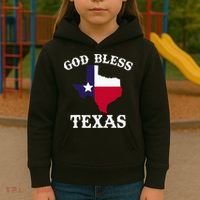 Texas Flag Patriotic Texan Pride God Bless Texas Kids Hoodie thumb 3