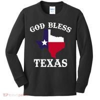 Texas Flag Patriotic Texan Pride God Bless Texas Kids Long Sleeve Shirt thumb 0