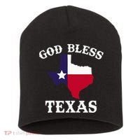 Texas Flag Patriotic Texan Pride God Bless Texas Short Acrylic Beanie thumb 0