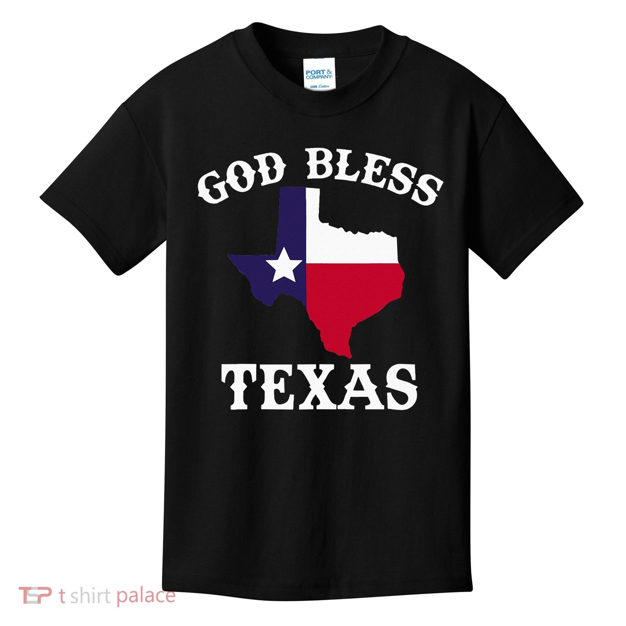 Texas Flag Patriotic Texan Pride God Bless Texas Kids T-Shirt