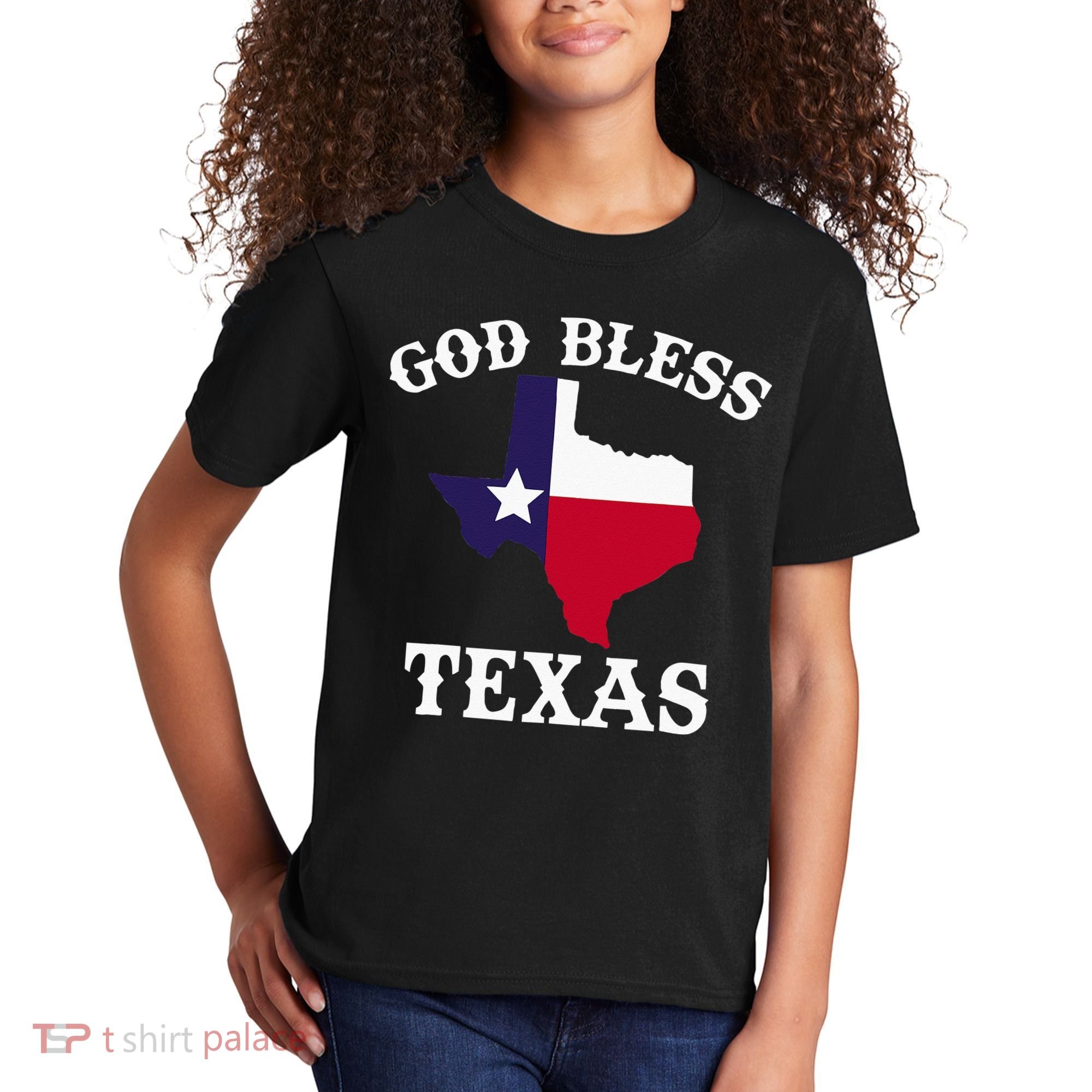 Texas Flag Patriotic Texan Pride God Bless Texas Kids T-Shirt