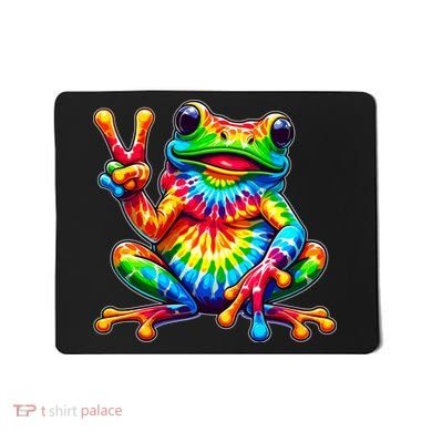 Tiedye Frog Peace Sign Hippie Mousepad