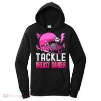 Tackle Football Pink Ribbon Breast Cancer Awareness Women's Hoodie thumb 0