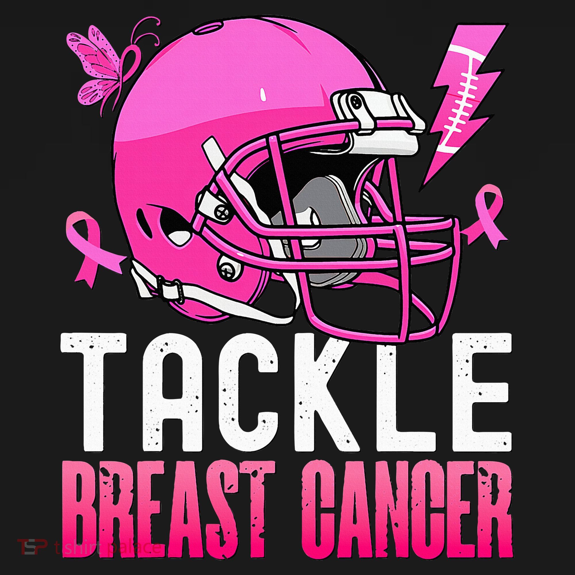 Tackle Football Pink Ribbon Breast Cancer Awareness Women's Hoodie