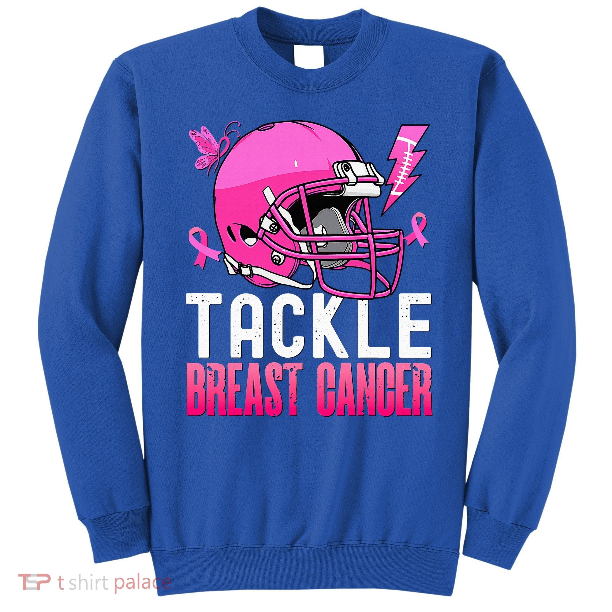 Tackle Football Pink Ribbon Breast Cancer Awareness Sweatshirt