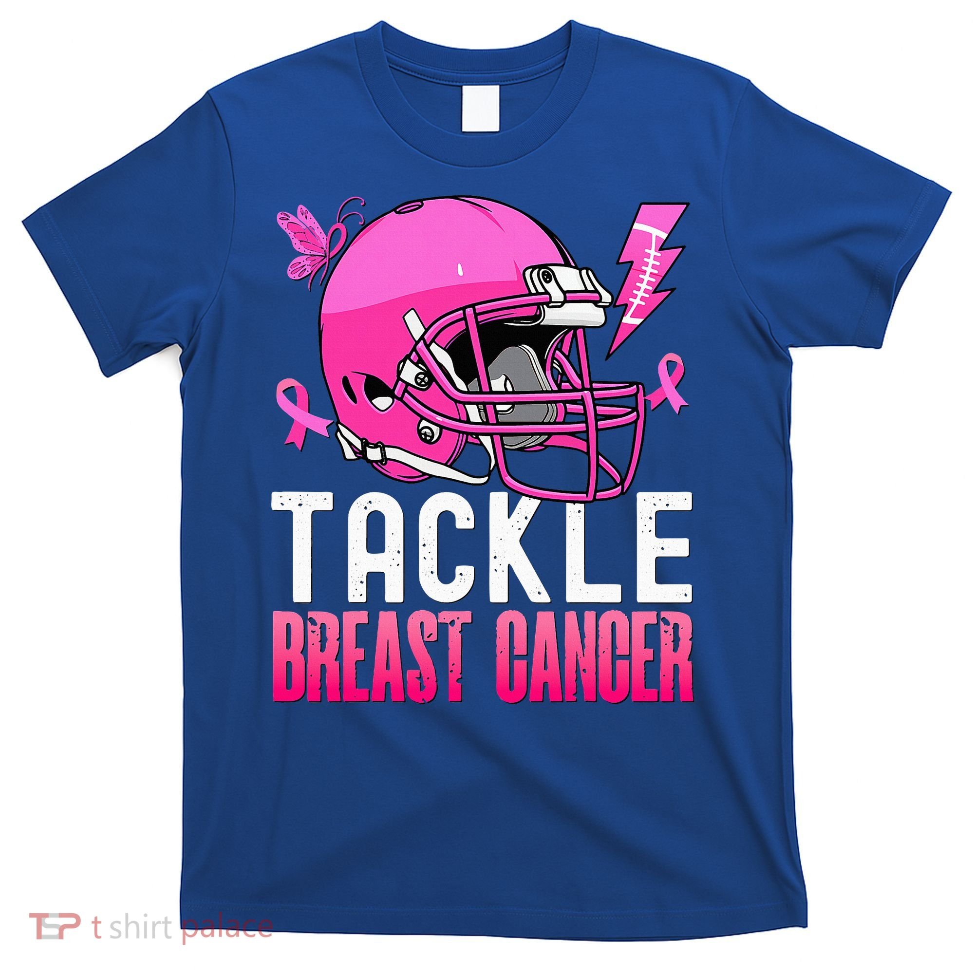 Tackle Football Pink Ribbon Breast Cancer Awareness T-Shirt