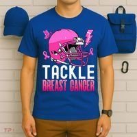 Tackle Football Pink Ribbon Breast Cancer Awareness T-Shirt thumb 6
