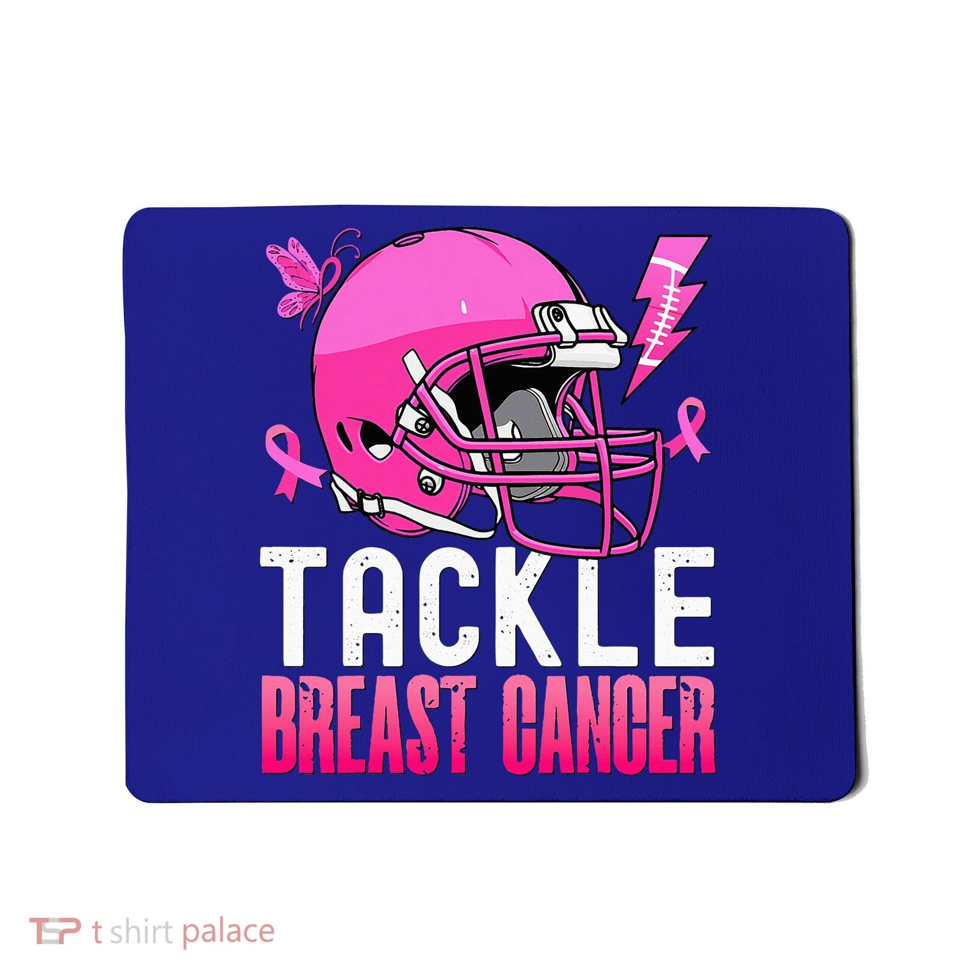 Tackle Football Pink Ribbon Breast Cancer Awareness Mousepad
