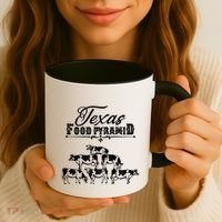 Texas Food Pyramid Funny Cow Pyramid Tee Gift Coffee Mug thumb 3