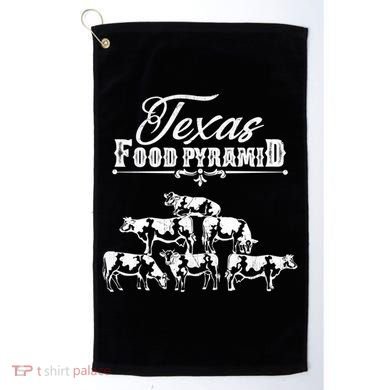 Texas Food Pyramid Funny Cow Pyramid Tee Gift Golf Towel