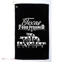Texas Food Pyramid Funny Cow Pyramid Tee Gift Golf Towel thumb 0