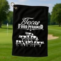 Texas Food Pyramid Funny Cow Pyramid Tee Gift Golf Towel thumb 1