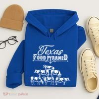 Texas Food Pyramid Funny Cow Pyramid Tee Gift Hoodie thumb 4