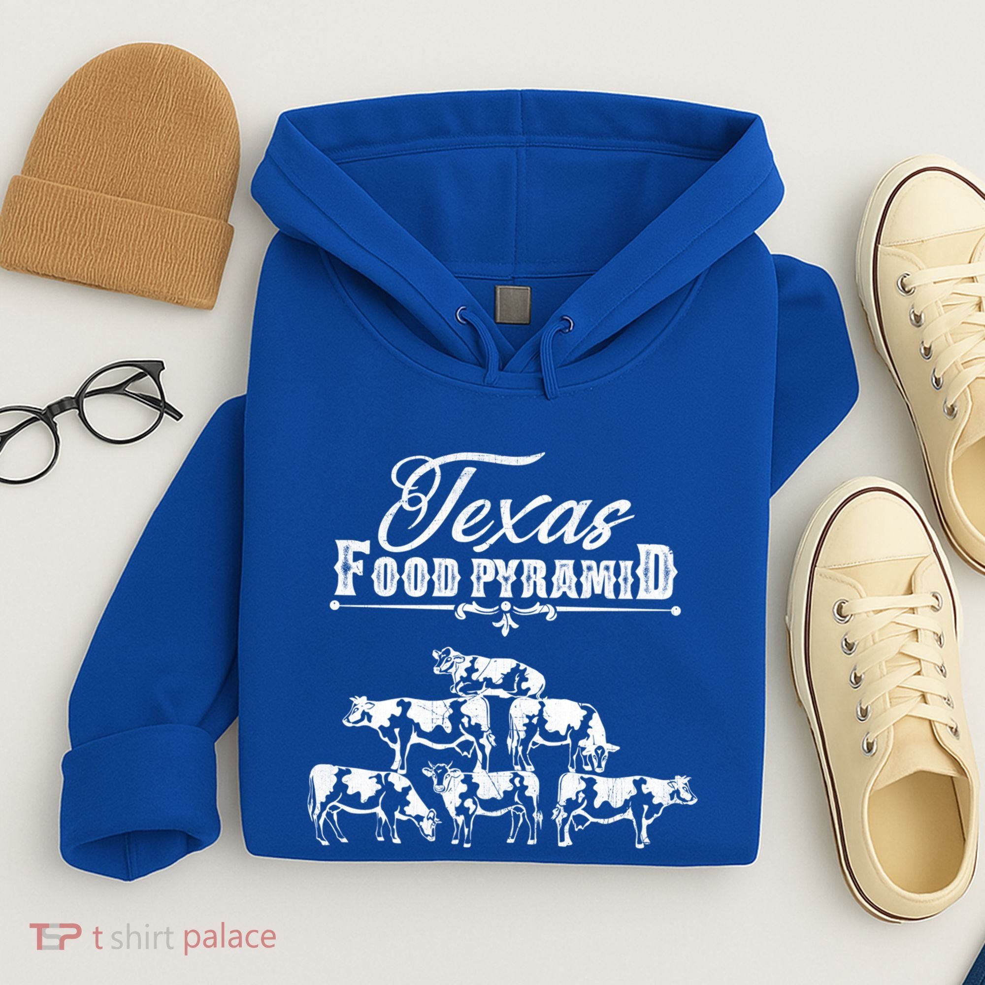 Texas Food Pyramid Funny Cow Pyramid Tee Gift Hoodie