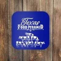 Texas Food Pyramid Funny Cow Pyramid Tee Gift Coaster thumb 0