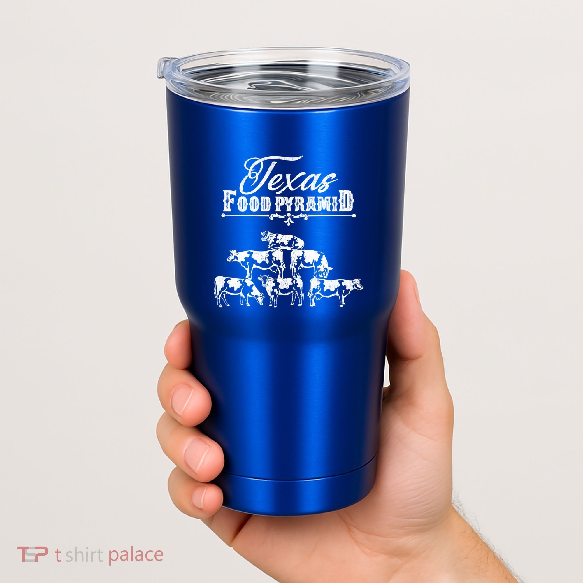 Texas Food Pyramid Funny Cow Pyramid Tee Gift Tumbler