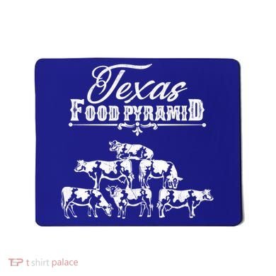 Texas Food Pyramid Funny Cow Pyramid Tee Gift Mousepad
