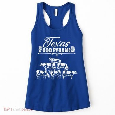 Texas Food Pyramid Funny Cow Pyramid Tee Gift Women's Tank Top