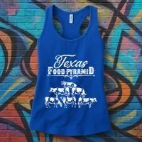 Texas Food Pyramid Funny Cow Pyramid Tee Gift Women's Tank Top thumb 3