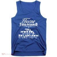 Texas Food Pyramid Funny Cow Pyramid Tee Gift Tank Top thumb 0