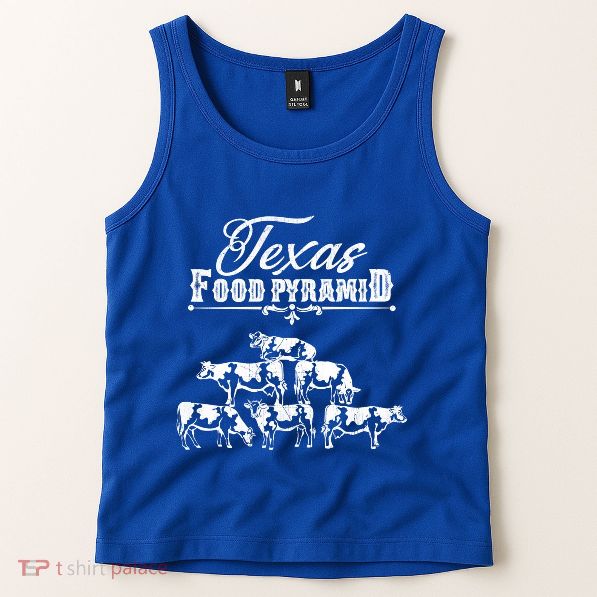 Texas Food Pyramid Funny Cow Pyramid Tee Gift Tank Top