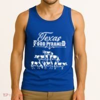 Texas Food Pyramid Funny Cow Pyramid Tee Gift Tank Top thumb 3