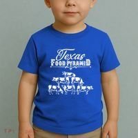 Texas Food Pyramid Funny Cow Pyramid Tee Gift Toddler T-Shirt thumb 2