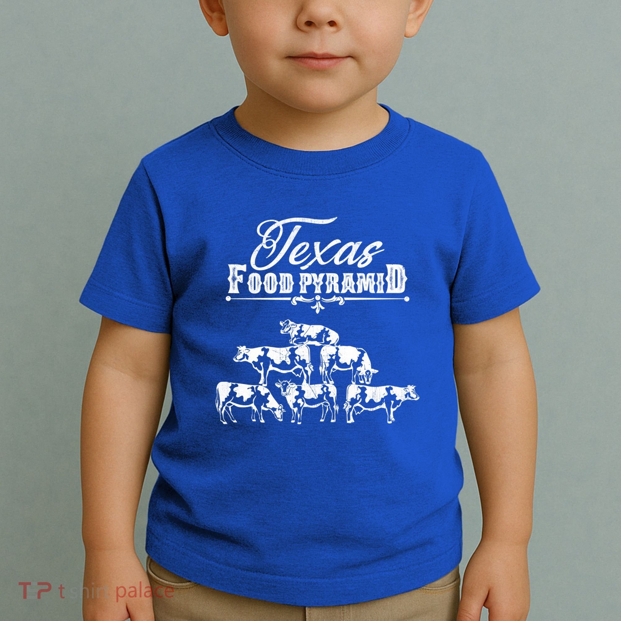 Texas Food Pyramid Funny Cow Pyramid Tee Gift Toddler T-Shirt