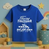 Texas Food Pyramid Funny Cow Pyramid Tee Gift Toddler T-Shirt thumb 3