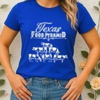 Texas Food Pyramid Funny Cow Pyramid Tee Gift Women's T-Shirt thumb 2