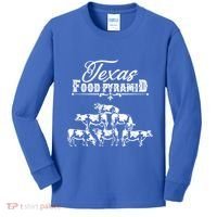 Texas Food Pyramid Funny Cow Pyramid Tee Gift Kids Long Sleeve Shirt thumb 0