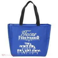 Texas Food Pyramid Funny Cow Pyramid Tee Gift Tote Bag thumb 0
