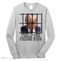 Trump For Prison 2024 Mugshot Election Parody Behind Bars Long Sleeve Shirt thumb 0