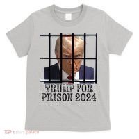 Trump For Prison 2024 Mugshot Election Parody Behind Bars T-Shirt thumb 0