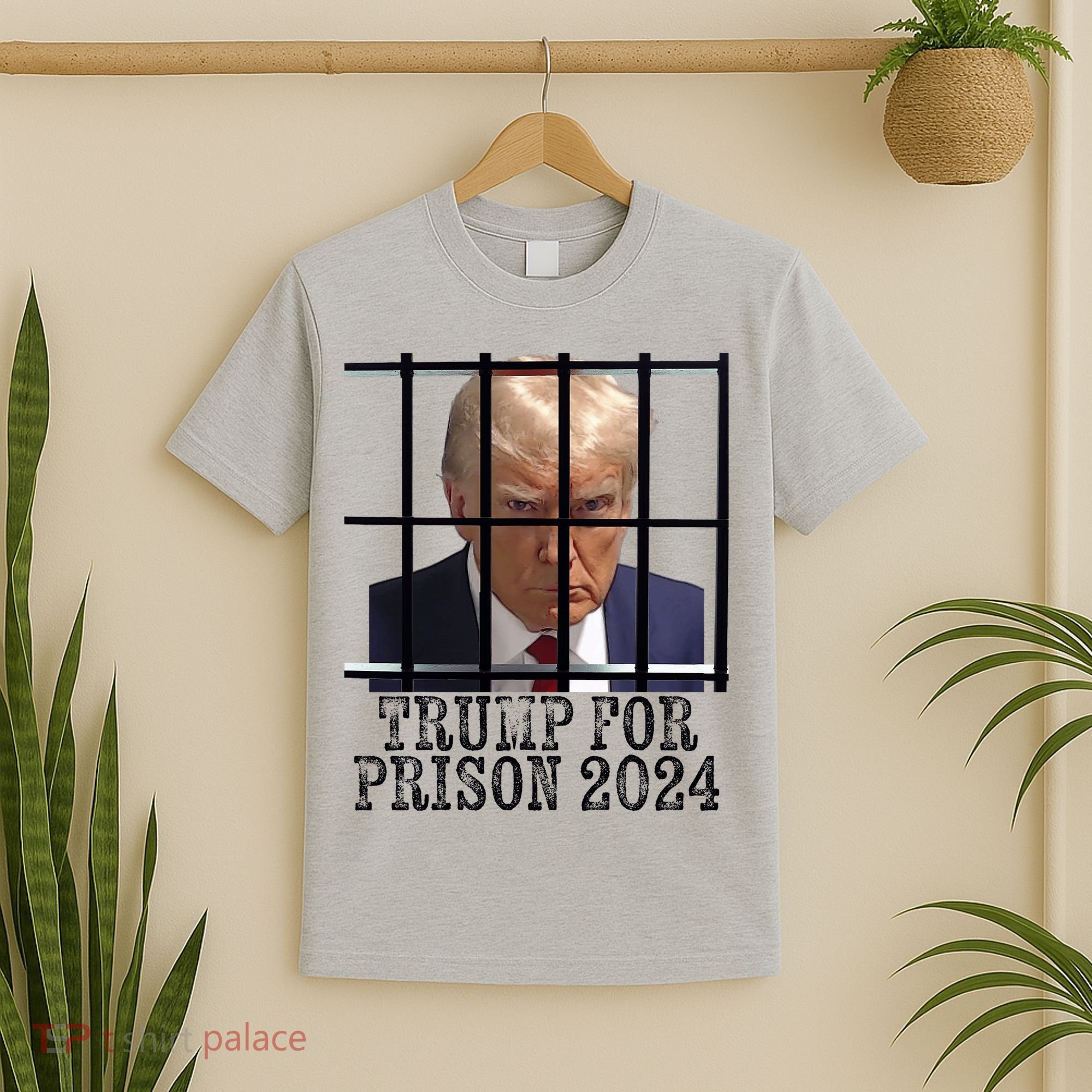 Trump For Prison 2024 Mugshot Election Parody Behind Bars T-Shirt