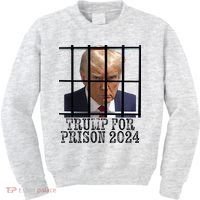 Trump For Prison 2024 Mugshot Election Parody Behind Bars Kids Sweatshirt thumb 0