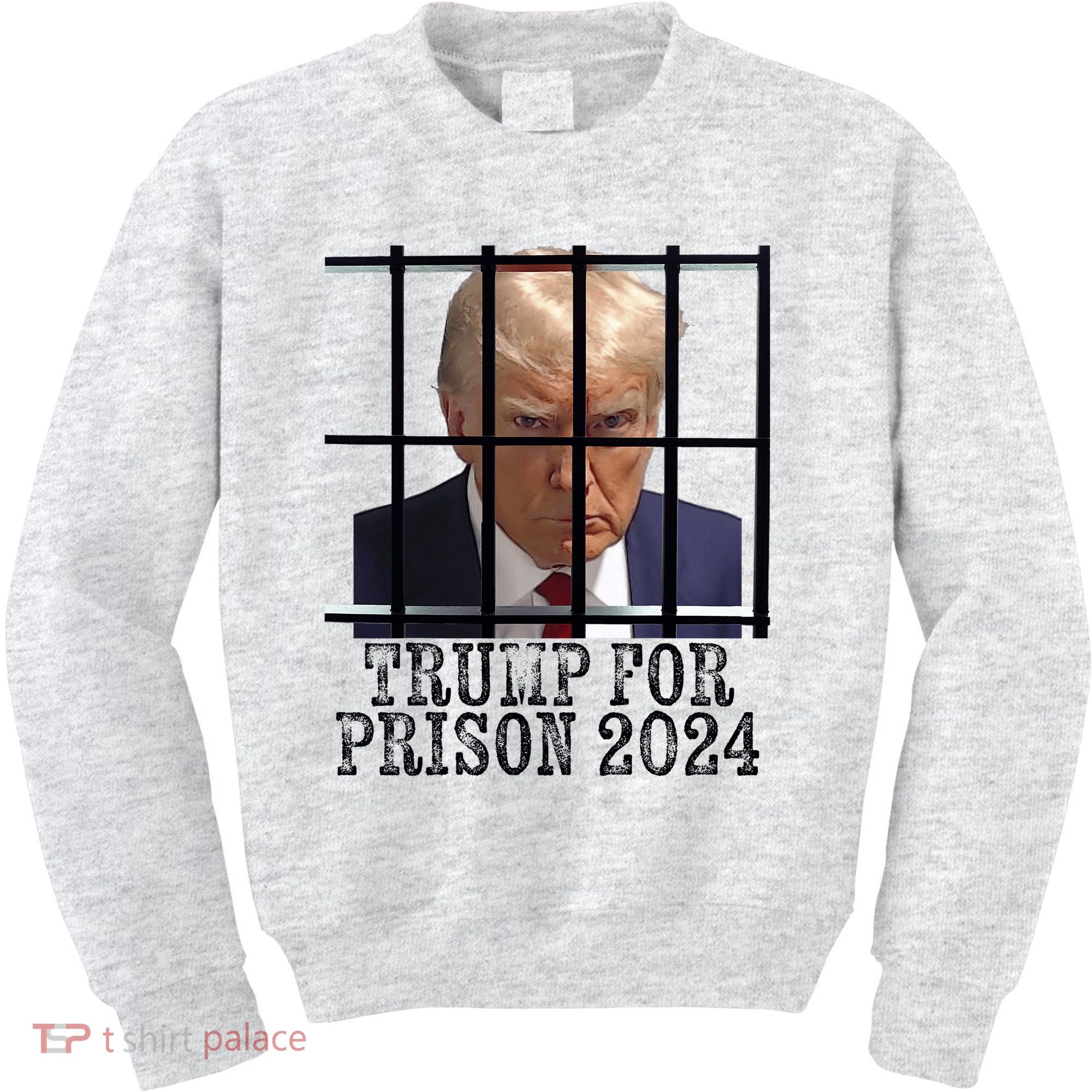 Trump For Prison 2024 Mugshot Election Parody Behind Bars Kids Sweatshirt