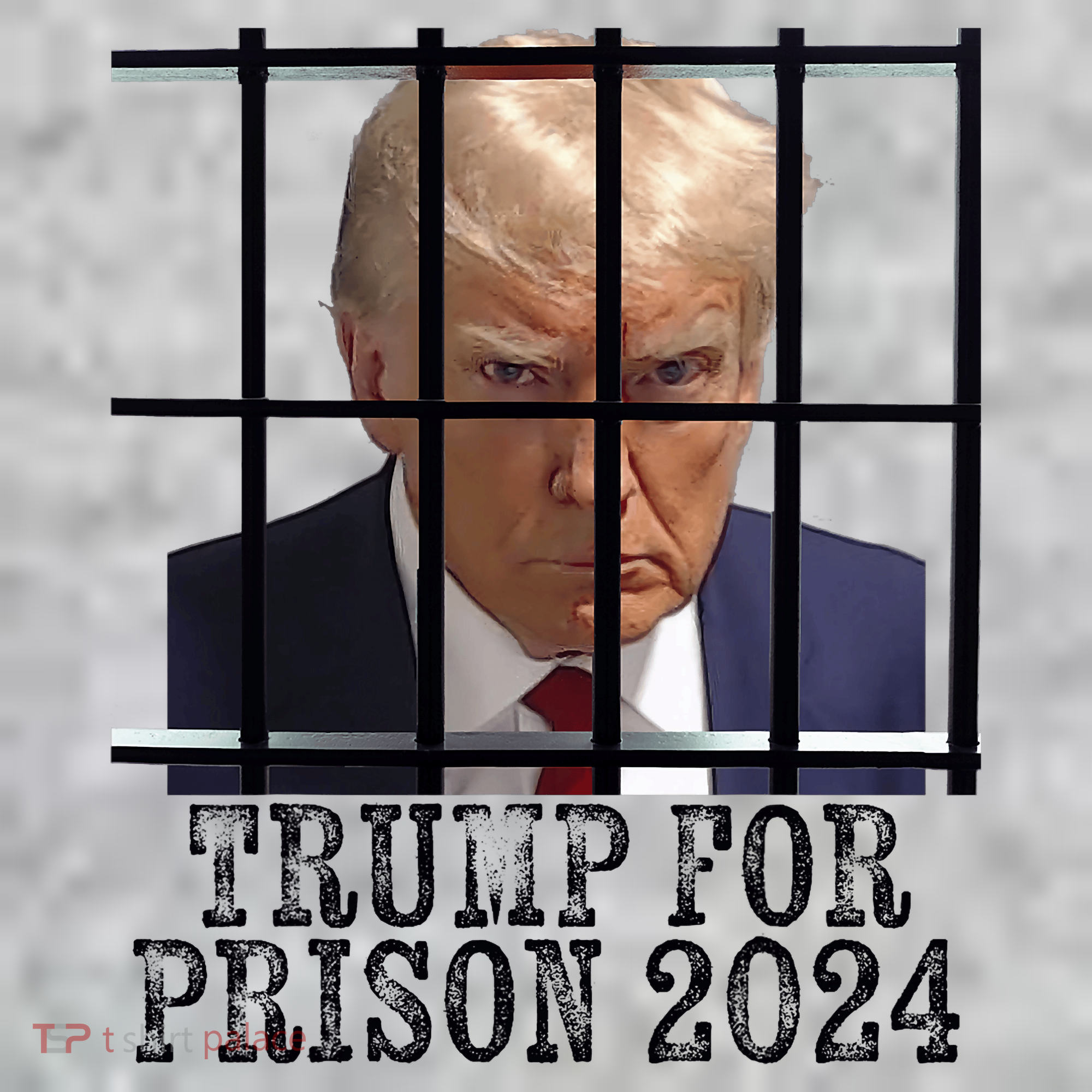 Trump For Prison 2024 Mugshot Election Parody Behind Bars Kids T-Shirt