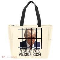 Trump For Prison 2024 Mugshot Election Parody Behind Bars Tote Bag thumb 0