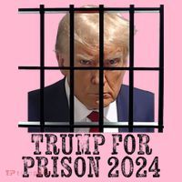 Trump For Prison 2024 Mugshot Election Parody Behind Bars Coaster thumb 2