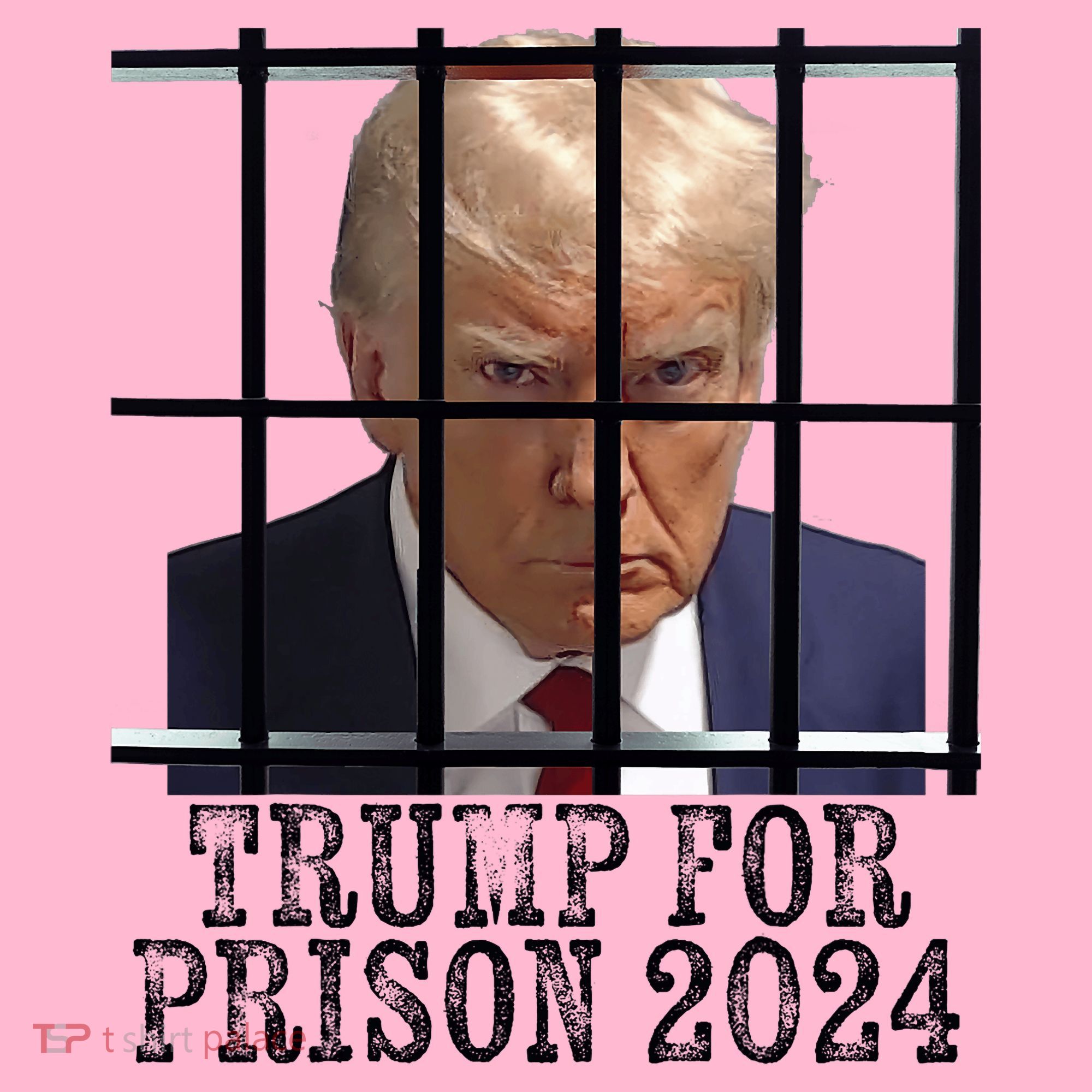 Trump For Prison 2024 Mugshot Election Parody Behind Bars Coaster