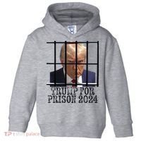 Trump For Prison 2024 Mugshot Election Parody Behind Bars Toddler Hoodie thumb 0