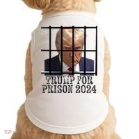 Trump For Prison 2024 Mugshot Election Parody Behind Bars Doggie Tank thumb 0