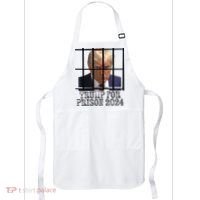 Trump For Prison 2024 Mugshot Election Parody Behind Bars Apron thumb 0