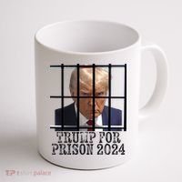 Trump For Prison 2024 Mugshot Election Parody Behind Bars Coffee Mug thumb 1