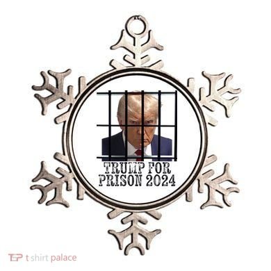Trump For Prison 2024 Mugshot Election Parody Behind Bars Ornament