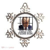 Trump For Prison 2024 Mugshot Election Parody Behind Bars Ornament thumb 0