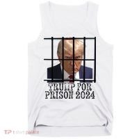 Trump For Prison 2024 Mugshot Election Parody Behind Bars Tank Top thumb 0