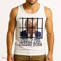 Trump For Prison 2024 Mugshot Election Parody Behind Bars Tank Top thumb 3
