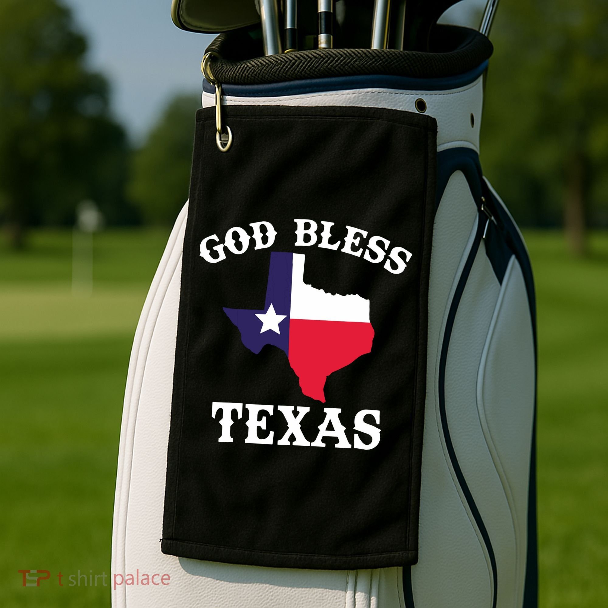 Texas Flag Patriotic Texan Pride God Bless Texas Golf Towel